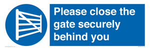 Please close the gate securely behind you